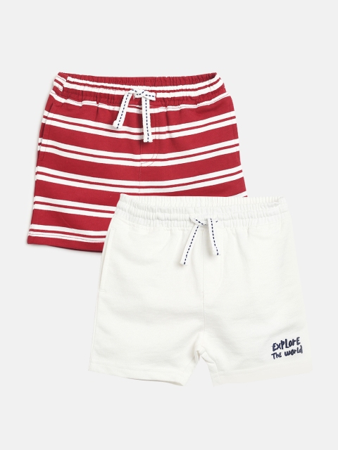 

MINI KLUB Boys White Solid Regular Fit Regular Shorts