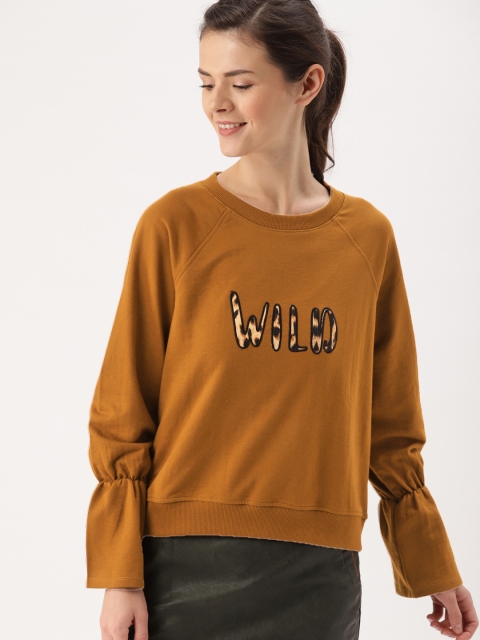 

DressBerry Women Brown Printed Sweatshirt