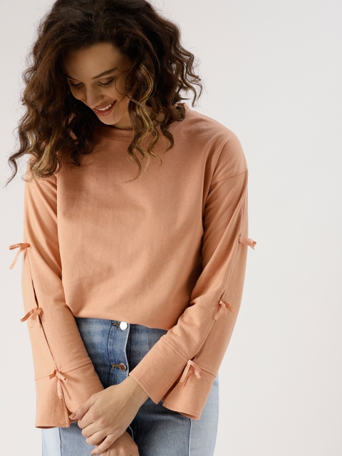 

DressBerry Women Beige Solid Sweatshirt