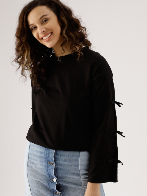 

DressBerry Women Black Solid Sweatshirt