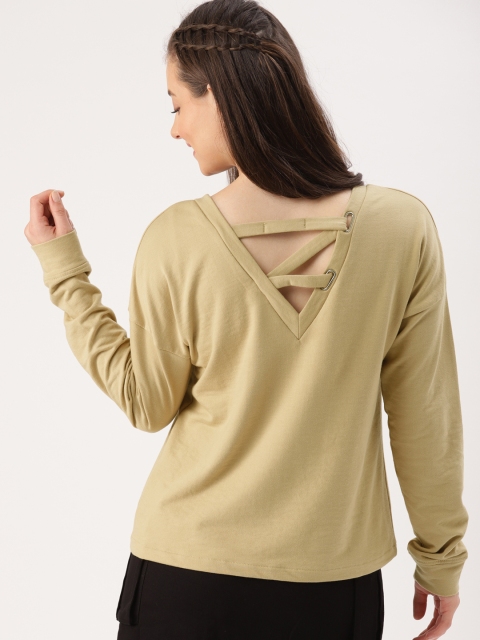 

DressBerry Women Beige Styled Back Sweatshirt