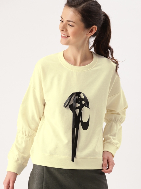 

DressBerry Women Cream-Coloured Printed Sweatshirt