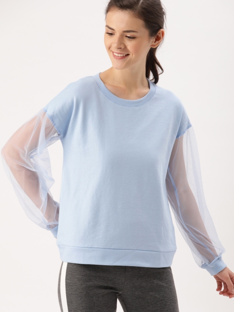 

DressBerry Women Blue Solid Sweatshirt