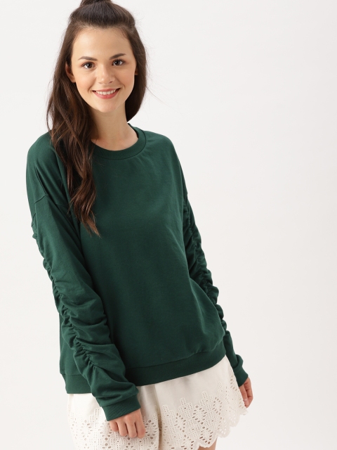 

DressBerry Women Green Solid Sweatshirt