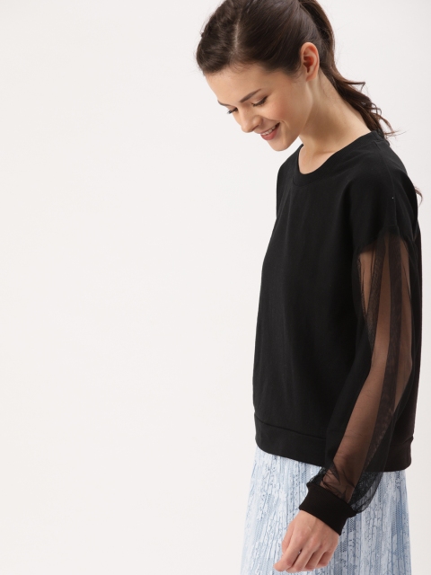 

DressBerry Women Black Solid Sweatshirt