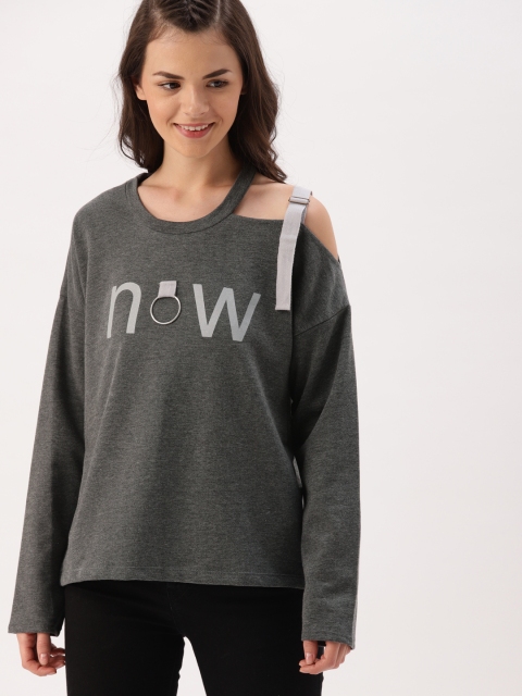 

DressBerry Women Grey Printed Sweatshirt
