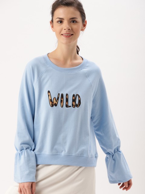 

DressBerry Women Blue Printed Sweatshirt