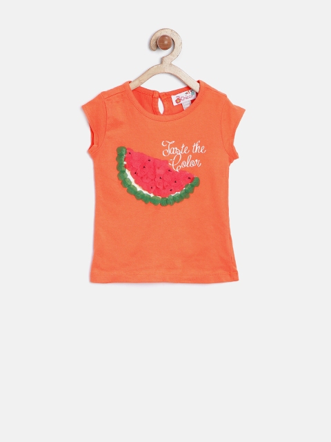 

Chicco Girls Orange Printed Round Neck T-shirt