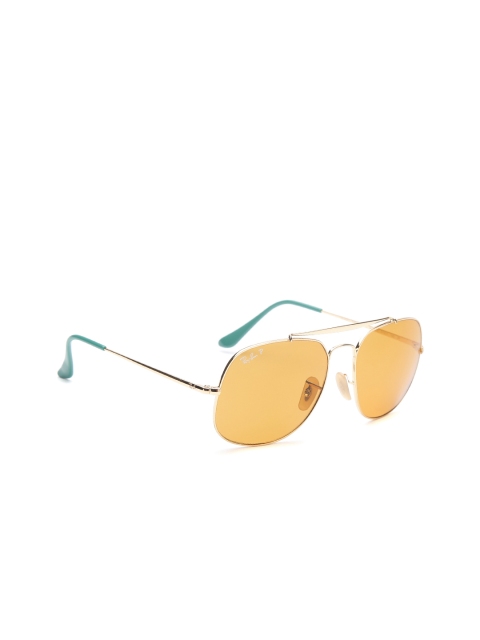 

Ray-Ban Men Polarised Square Sunglasses 0RB35619105N957, Orange