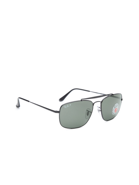 

Ray-Ban Men Polarised Rectangle Sunglasses 0RB3560002/5858, Grey