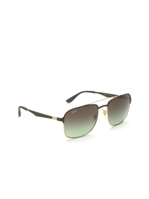 

Ray-Ban Unisex Square Sunglasses with UV Protected Lens 0RB35709110E858, Green