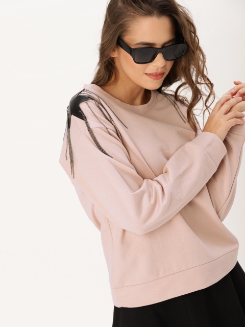 

DressBerry Women Pink Solid Sweatshirt