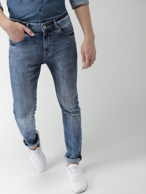 

Mast & Harbour Men Blue Skinny Fit Mid-Rise Clean Look Stretchable Jeans