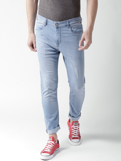 

Mast & Harbour Men Blue Slim Tapered Fit Mid-Rise Low Distress Stretchable Jeans