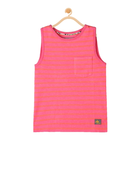 

Cherry Crumble Unisex Pink Striped Round Neck T-shirt