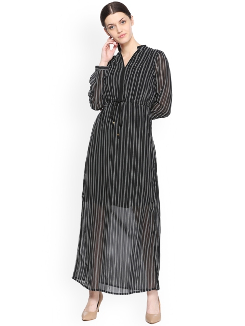 

Van Heusen Woman Black Striped A-Line Dress