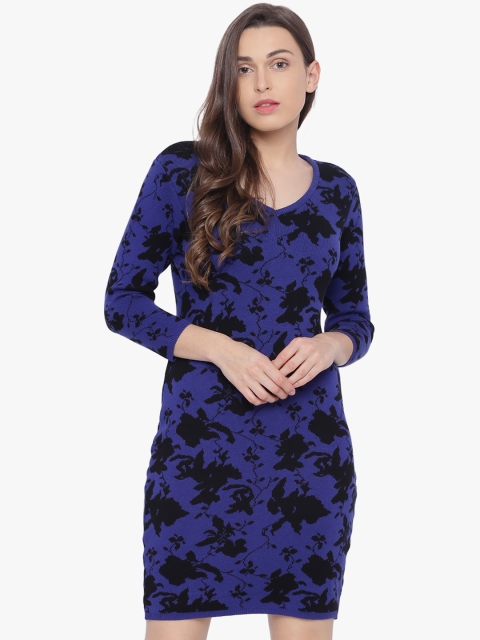 

Van Heusen Woman Blue Printed Sheath Dress