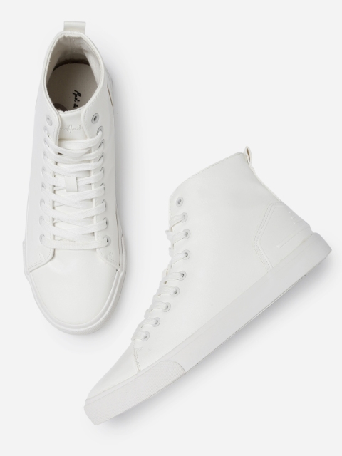 

Mast & Harbour Men White Solid High-Top Sneakers