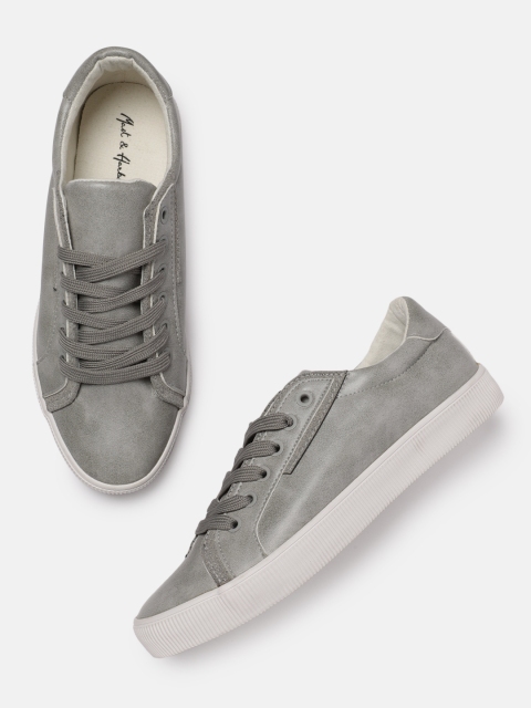 

Mast & Harbour Men Grey Solid Suede Sneakers