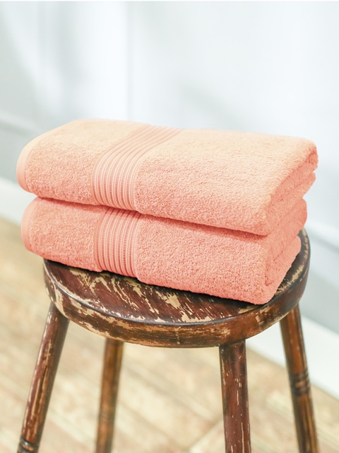 

Swiss Republic Peach Set of 2 Cotton 630 GSM Bath Towels