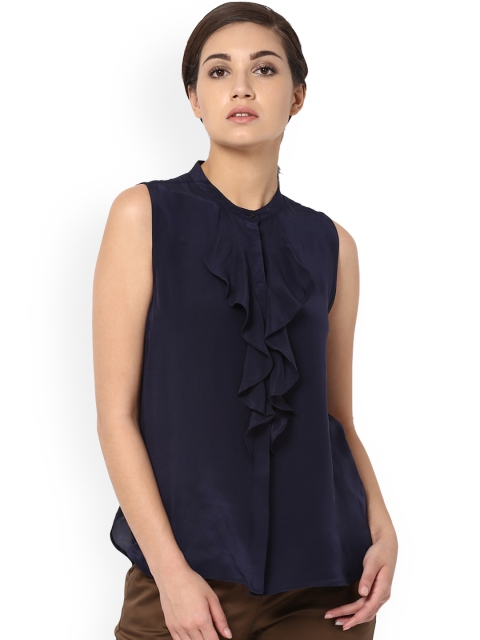 

Van Heusen Woman Navy Blue Solid Top