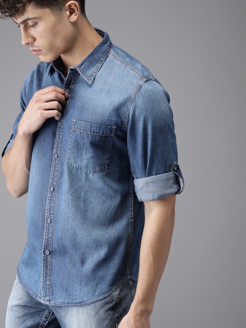 

Moda Rapido Men Blue Regular Fit Solid Casual Shirt