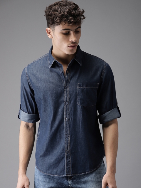 

Moda Rapido Men Blue Regular Fit Solid Casual Shirt