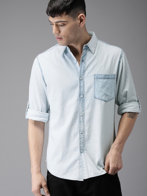 

Moda Rapido Men Blue Regular Fit Solid Casual Shirt