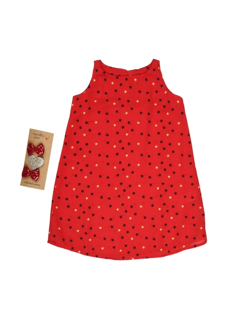 

Allen Solly Junior Girls Red Printed A-Line Dress