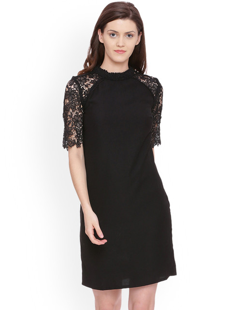 

Van Heusen Woman Black Solid A-Line Dress