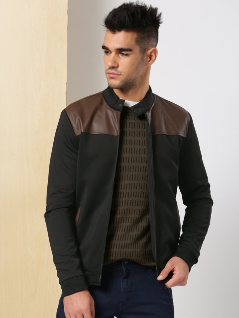 

INVICTUS Men Black & Brown Colourblocked Bomber