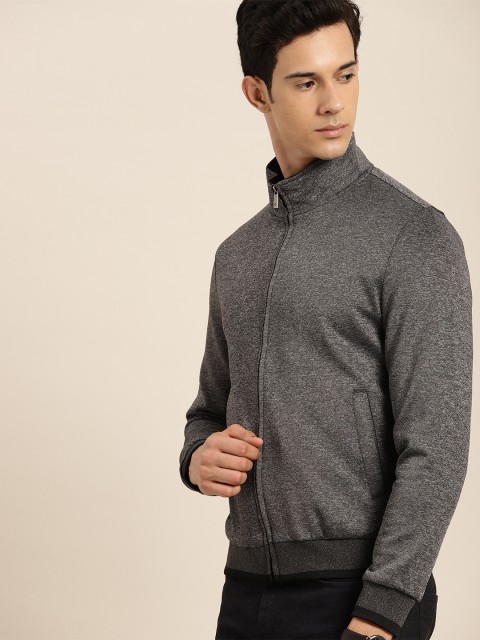 

INVICTUS Men Charcoal Grey Solid Bomber Jacket