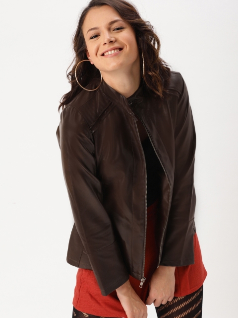 

DressBerry Women Brown Biker Jacket