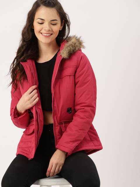 

DressBerry Women Rose Solid Parka