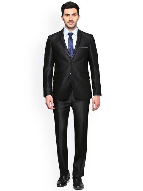 

Van Heusen Men Black Single Breasted Slim Fit Suit
