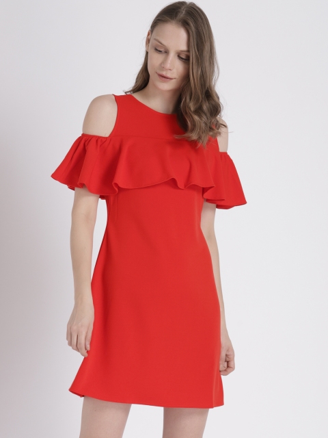 

Splash Women Red Solid A-Line Dress