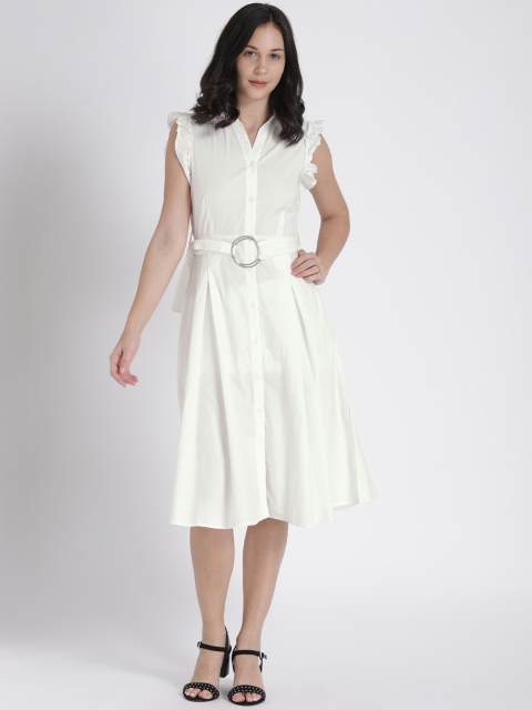 

Splash Women White Solid Shirt Dress