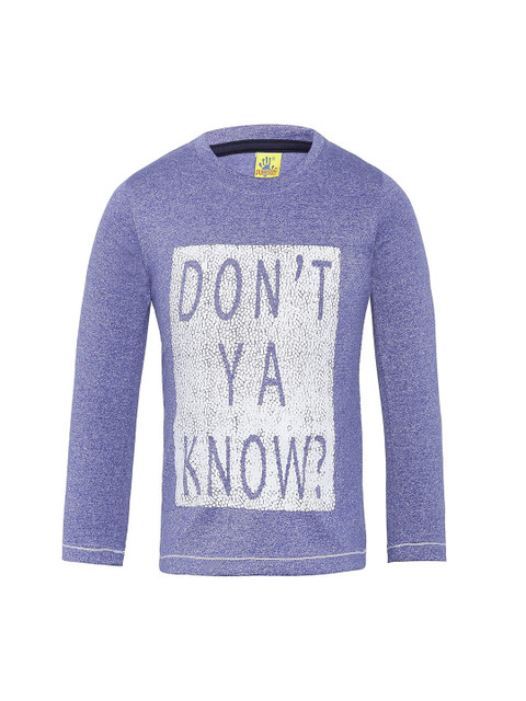 

Punkster Boys Blue Printed Round Neck T-shirt