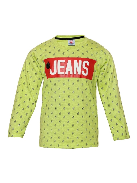 

Punkster Boys Green Printed Round Neck T-shirt