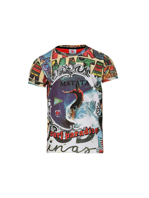 

Punkster Boys Multicoloured Printed Round Neck T-shirt, Multi