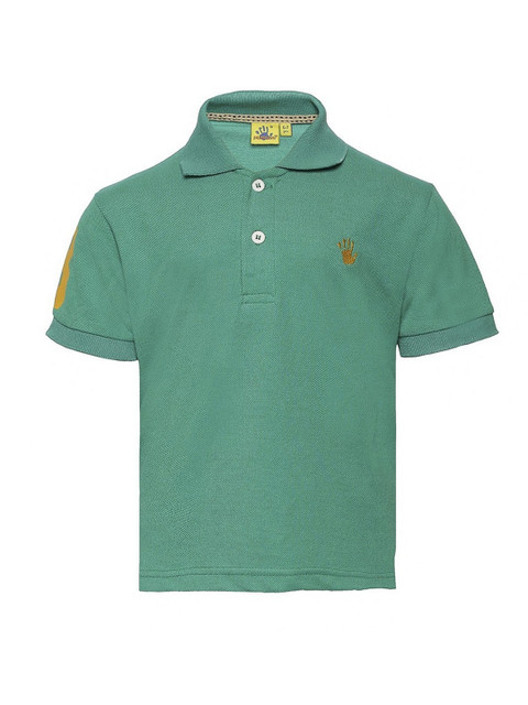 

Punkster Boys Teal Solid Polo Collar T-shirt