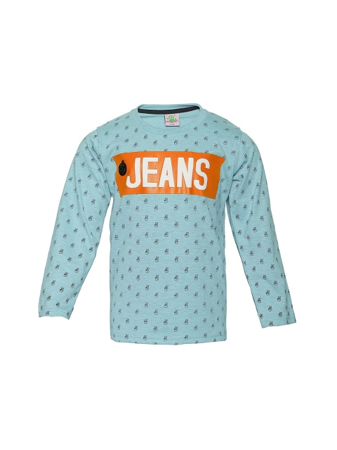 

Punkster Boys Blue Printed Round Neck T-shirt