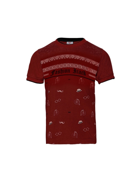 

Punkster Boys Red Printed Round Neck T-shirt