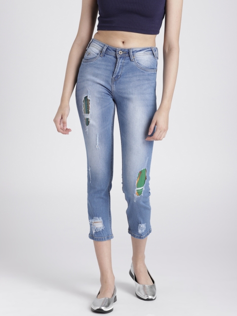 

Splash Women Blue Skinny Fit Mid-Rise Mildly Distressed Stretchable Jeans
