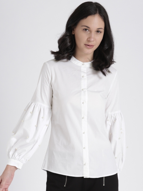 

Splash Women White Solid Shirt Style Top