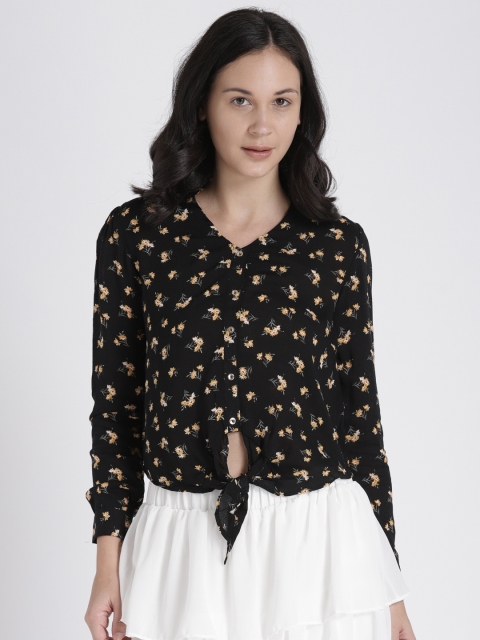 

Splash Women Black Printed Shirt Style Top