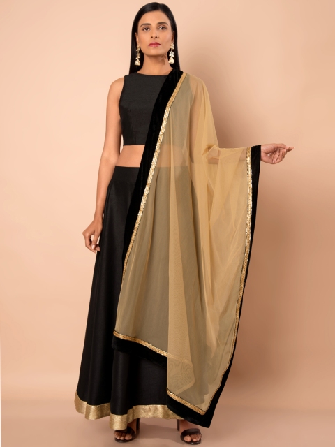 

INDYA Beige Solid Dupatta