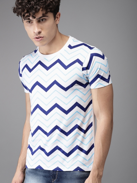 

HERE&NOW Men White Printed Round Neck T-shirt