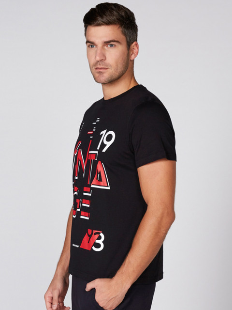 

Splash Men Black Printed Round Neck T-shirt
