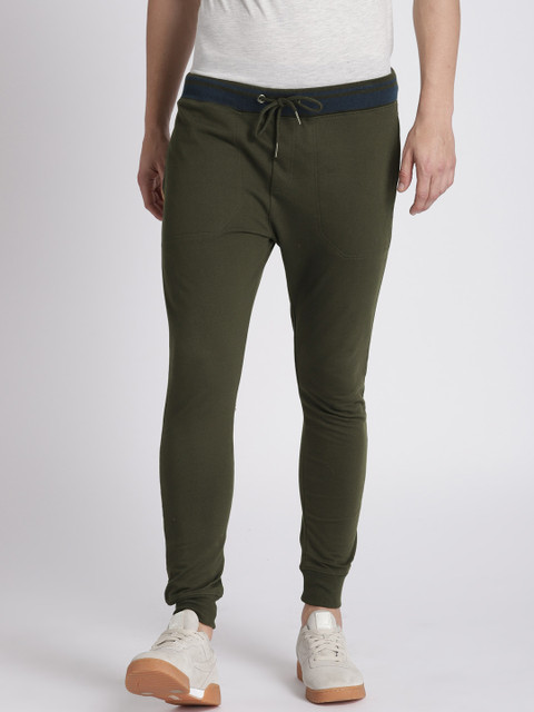 

Splash Men Olive Green Smart Slim Fit Solid Joggers